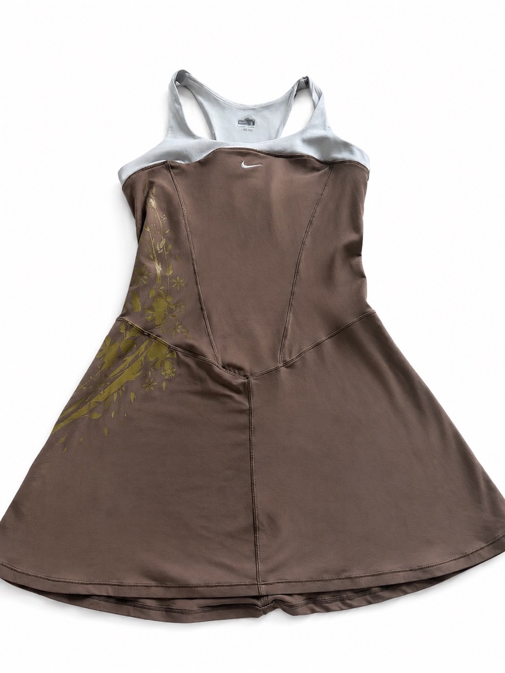 Nike Dri-FIT Tennis Dress Small Taupe Brown Racerback Athletic Dress